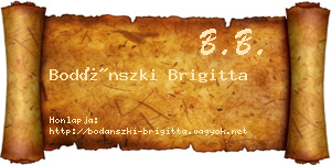 Bodánszki Brigitta névjegykártya